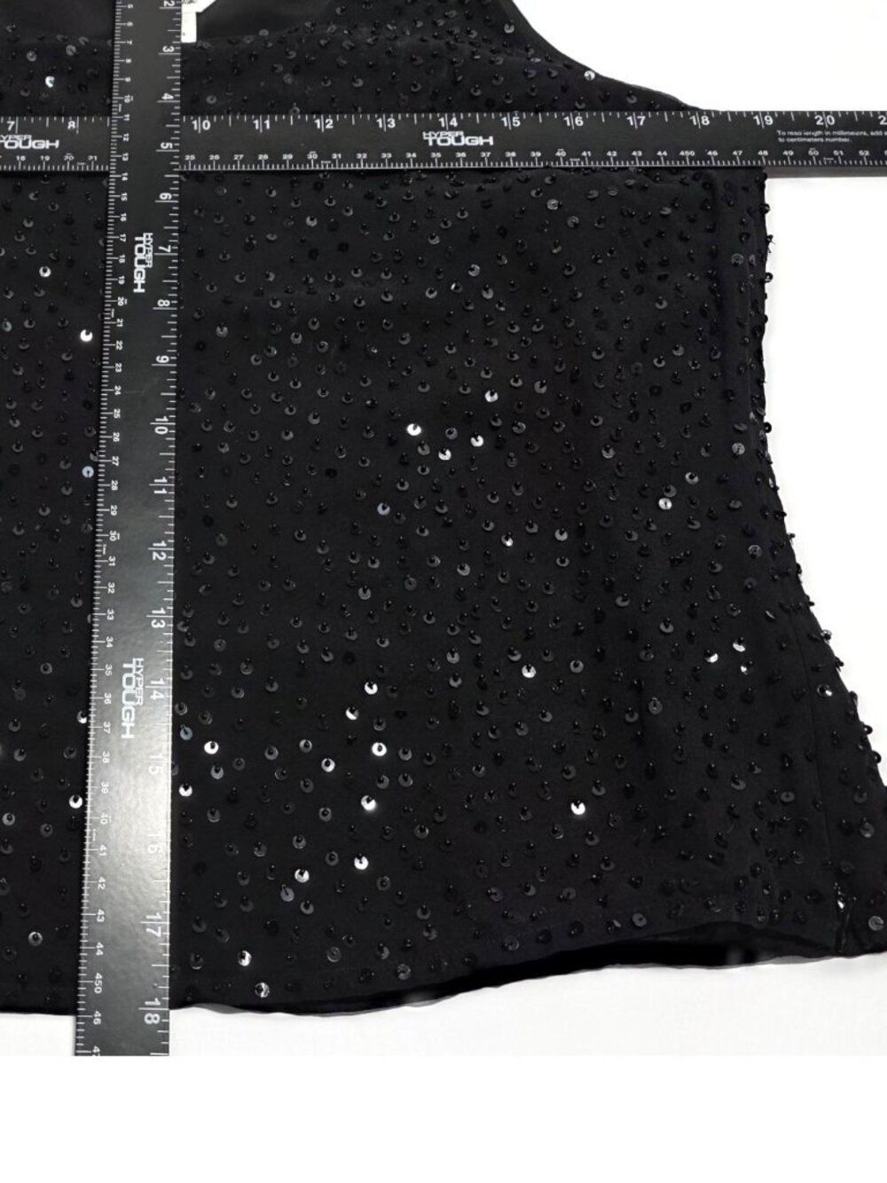 Talbots Petite Black Sequin Silk Tank Disco Glam 10P Tags $110 - Picture 6 of 8